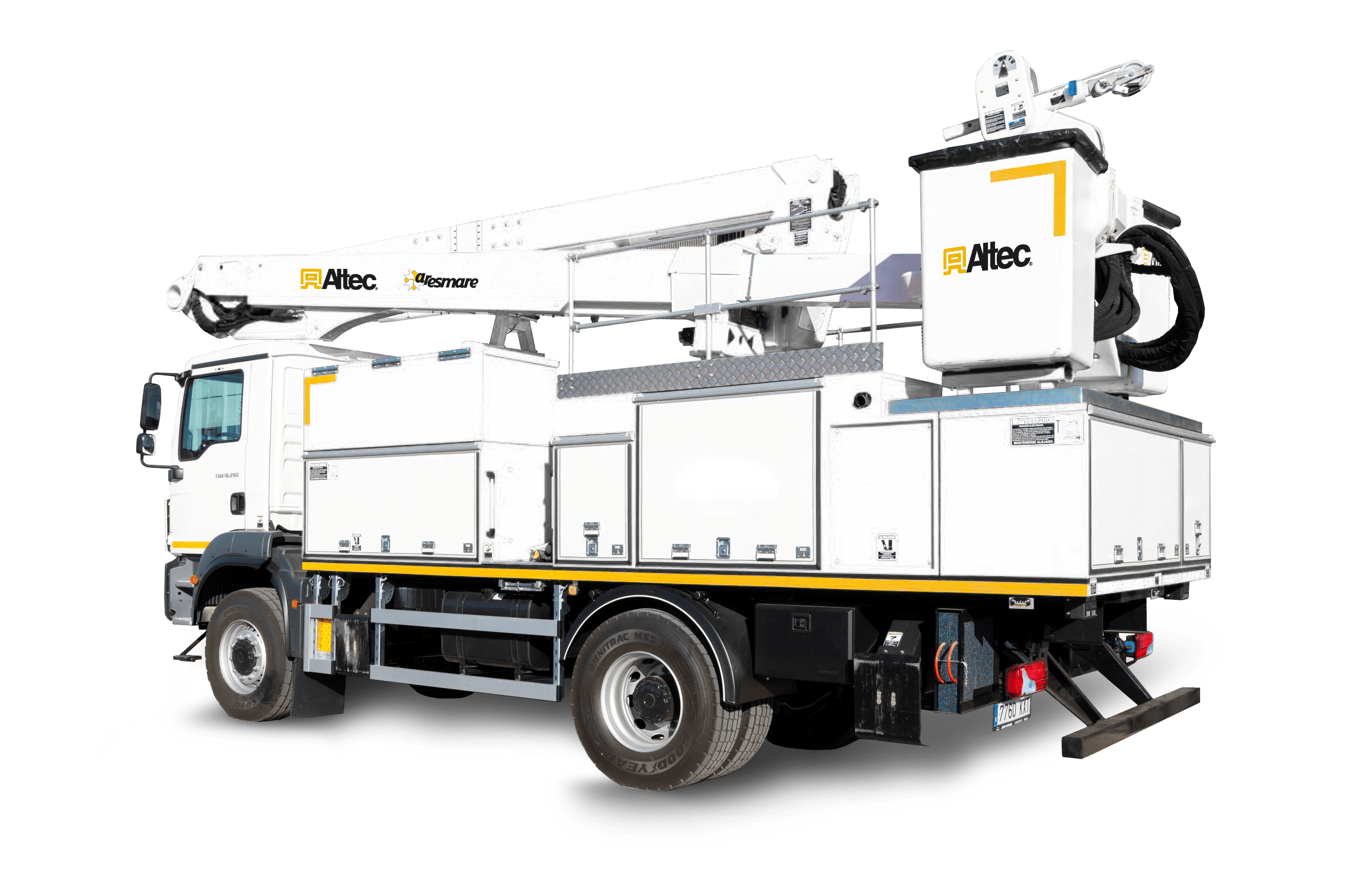 Camión Grúa con tecnología altec. Un ejemplo de Serie Articulada Telescópica